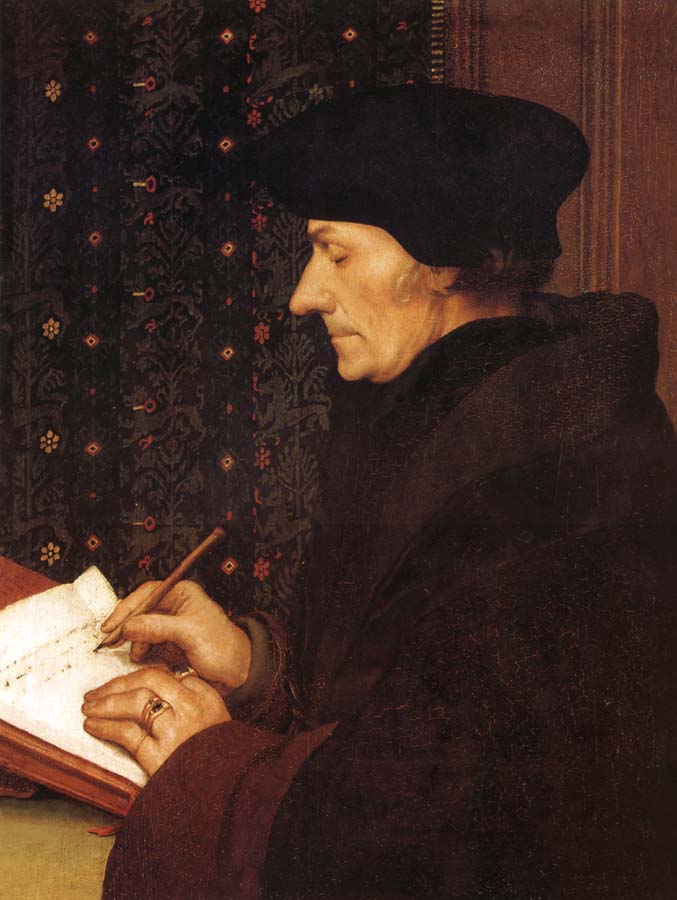 Hans Holbein Erasme ecrivant